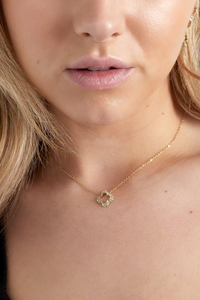 Diamond clover necklace - Gold color Picture2